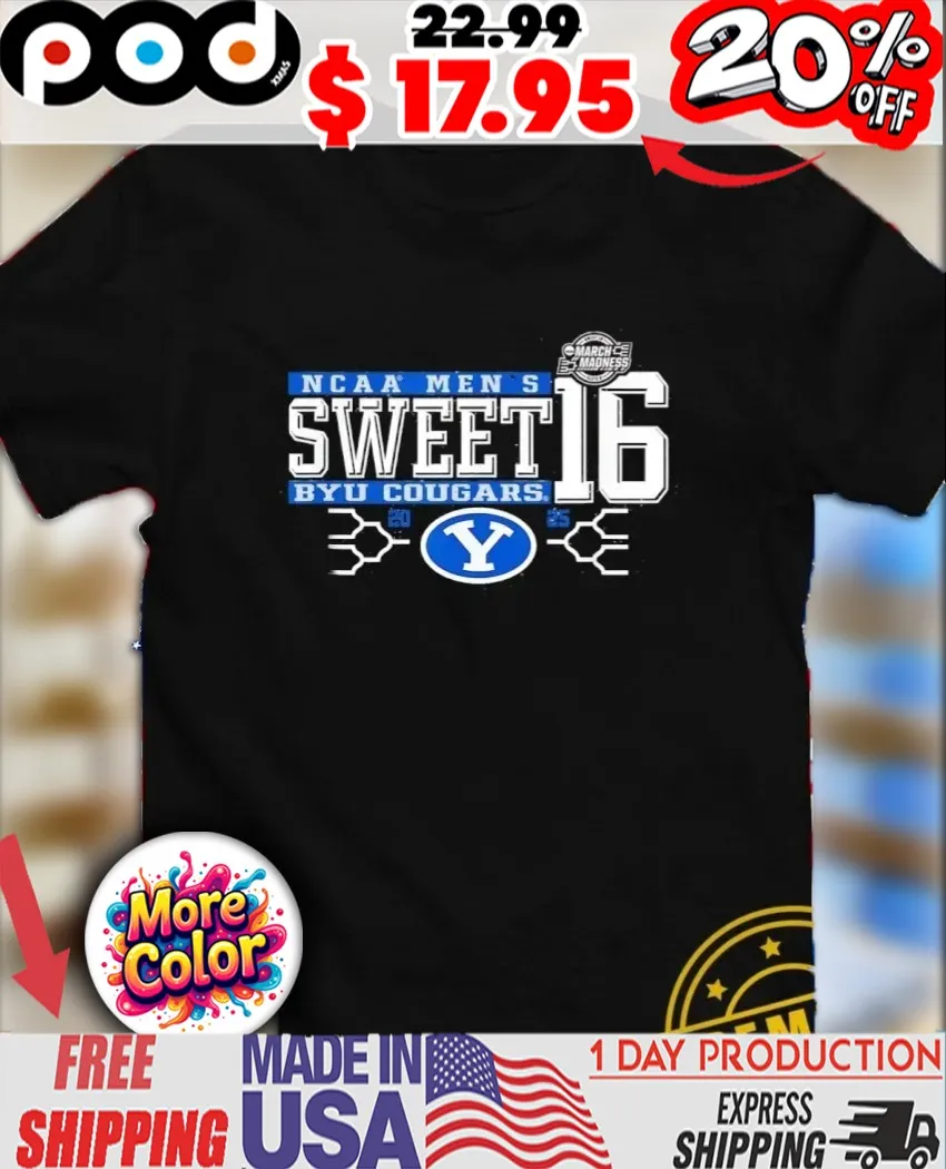 Sweet 16 BYU Cougars 2025 NCAA Men’s Basketball Championship March Madness Logo shirt