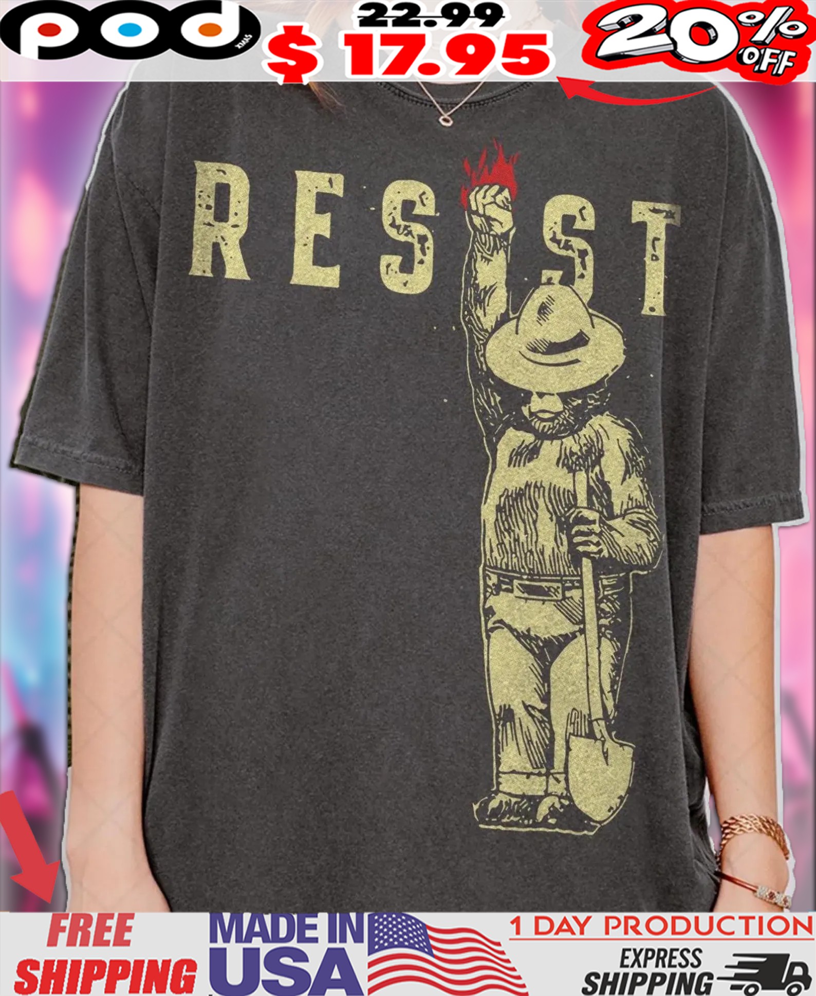 Smokey the Bear Resist I Stand With The NPS Bootleg Fan Shirt