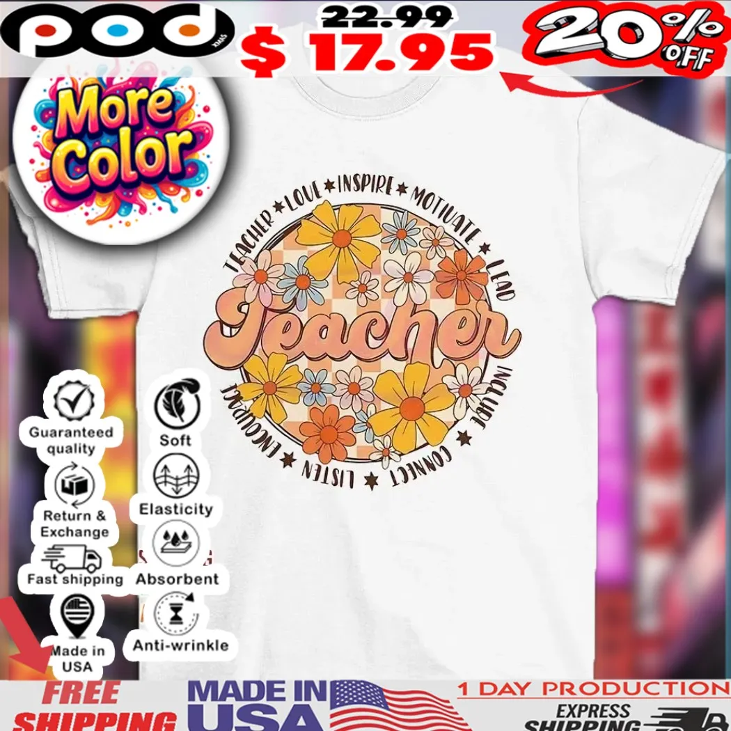 Teacher love inspire motivate lead back to school vintage shirt