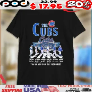 The Chicago Cubs 155th 1870 2025 Thank You For The Memories Road Abbey Signatures Abbey Road Style Shirt