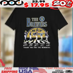 The Milwaukee Brewers 56th 1969 2025 Thank You For The Memories Road Abbey Signatures Vintage Shirt