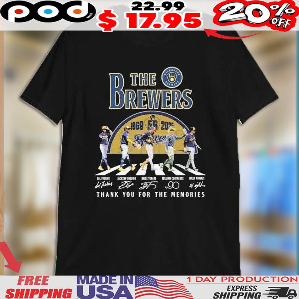 The Milwaukee Brewers 56th 1969 2025 Thank You For The Memories Road Abbey Signatures Vintage Shirt The Milwaukee Brewers 56th 1969 2025 Thank You For The Memories Road Abbey Signatures Vintage Shirt