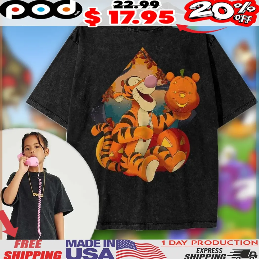 Tigger Winnie the Pooh Animated Halloween Kids Shirt