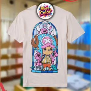 Tony Chopper Cherry Blossom One Piece Stained Glass Girls Shirt
