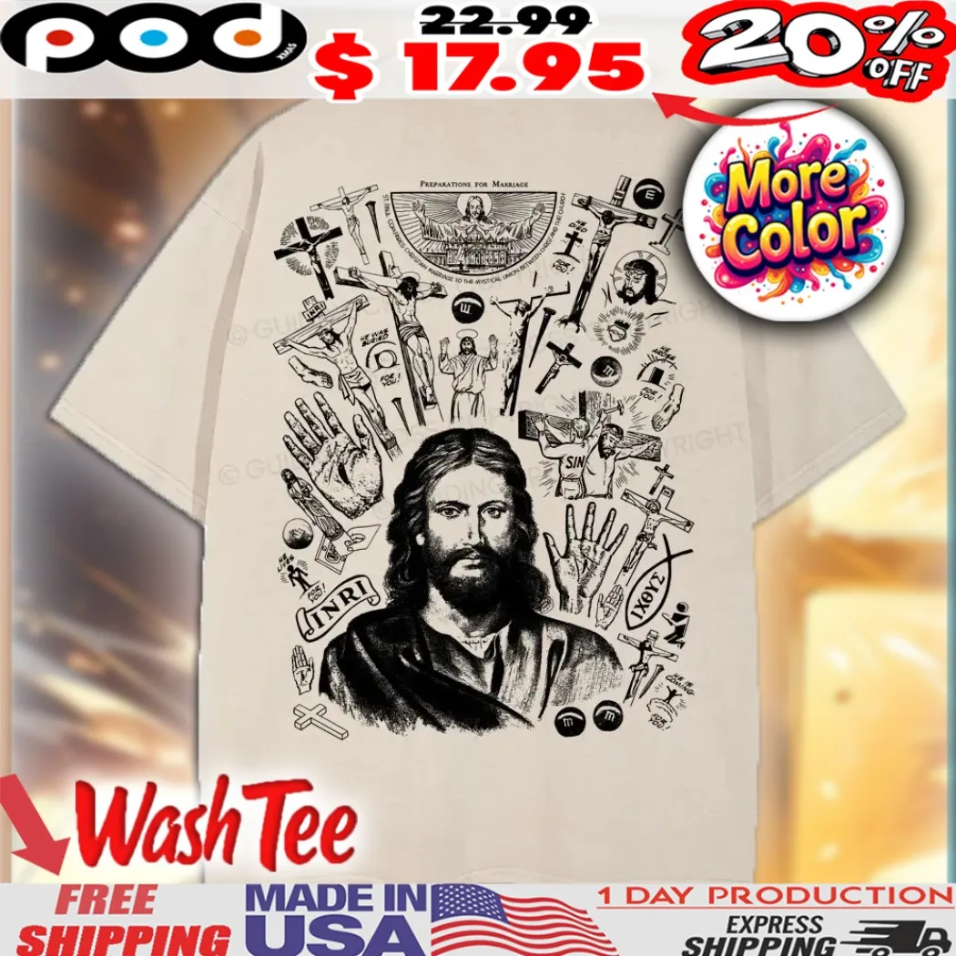 Vintage Jesus Christ Religious Christian Art Faith-inspired Streetwear Shirt