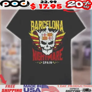 WWE Cody Rhodes Smack Down At Barcelona NightMare Spain Skull Shirt