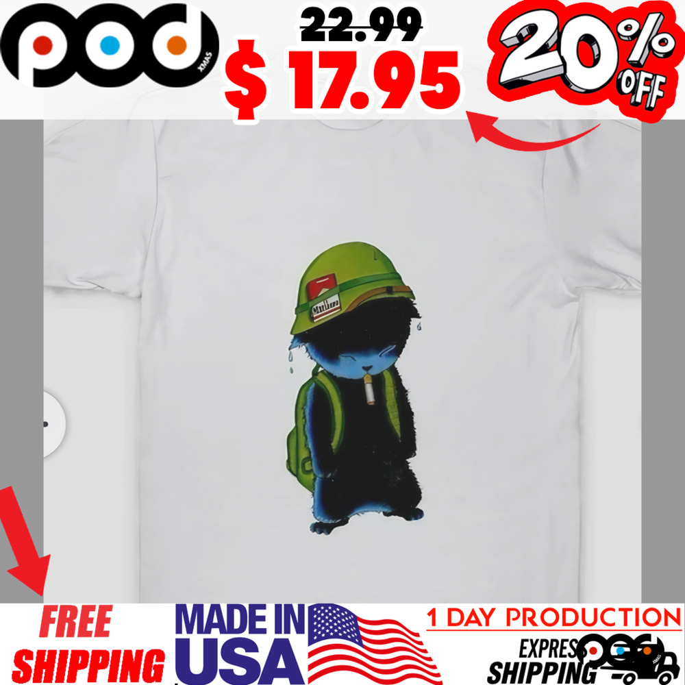 Warbaby Cig Cat Smurf Cat Shirt