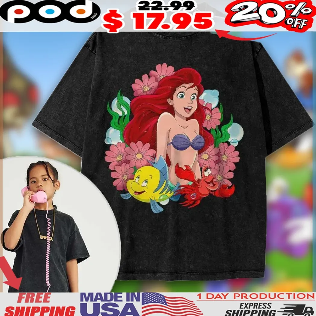 The Little Mermaid Flounder Animated For Kids Shirt