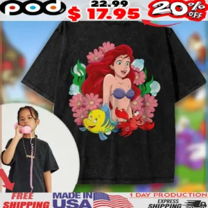 The Little Mermaid Flounder Animated For Kids Shirt
