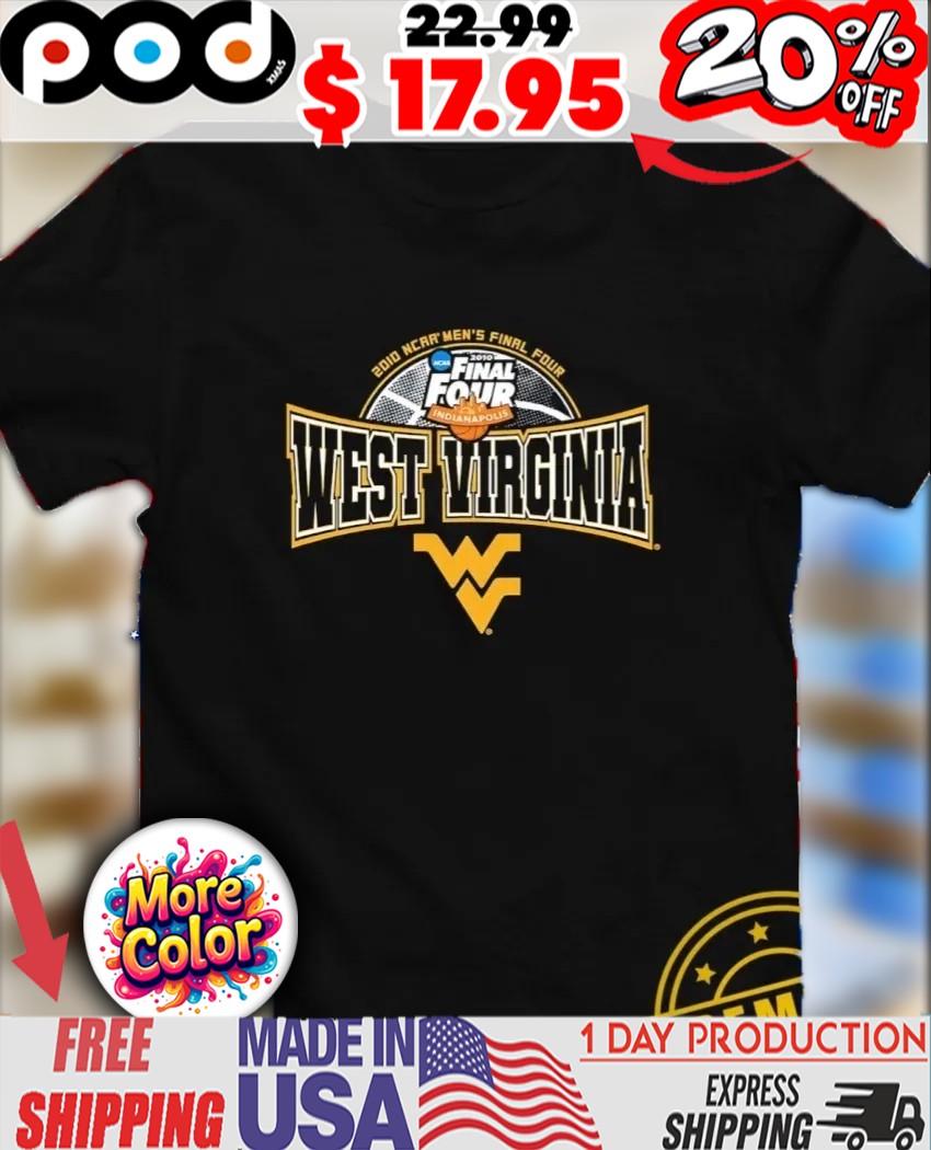 West Virginia Mountaineers 2010 NCAA Men’s Final Four Indianapolis logo shirt