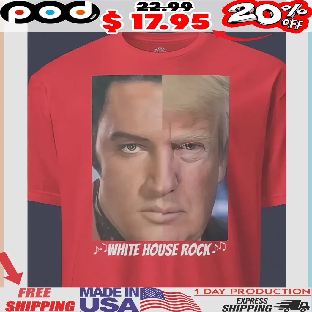 White House Rock Elvis Presley Donald Trump Face Fusion Shirt