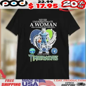 Woft Never Underestimate A Nurse Who Understands Basketball And Loves Minnesota Timberwolves Mascot Heart Diamond Shirt