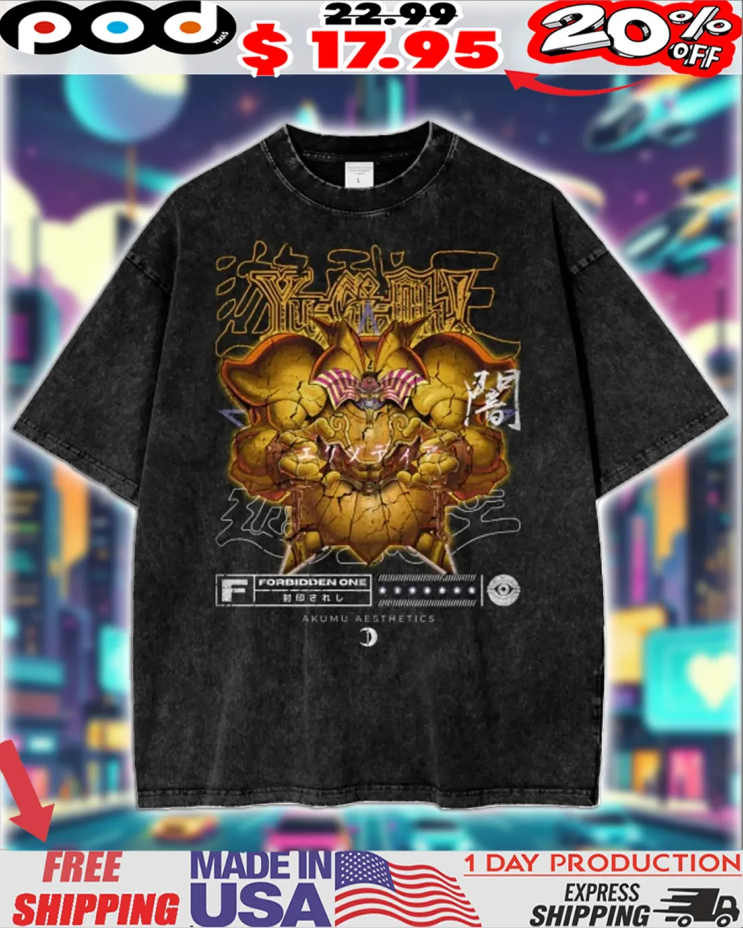 Yu-Gi-Oh! 'Exodia' Forbidden one vintage anime shirt