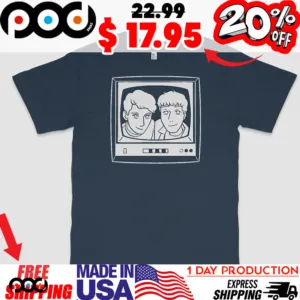 animated television boys couple with face shirt