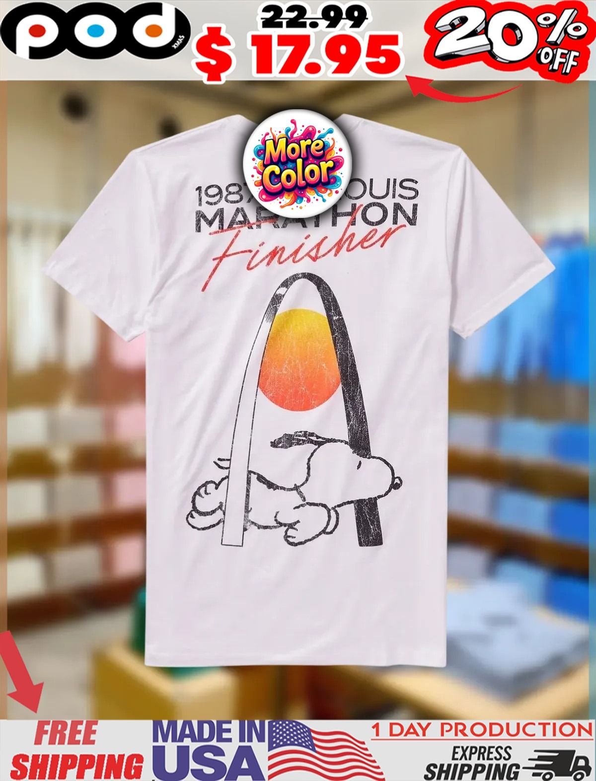 Peanuts_1987_St_Louis_Marathon_F Peanuts 1987 St Louis Marathon Finisher Vintage Shirt