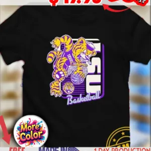 LSU Tigers Basketball mascot dunk shirt