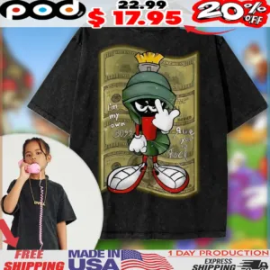 Marvin the Martian Looney Tunes I'm My Own Boss Give You A Fuck Middle Finger Animated Shirt