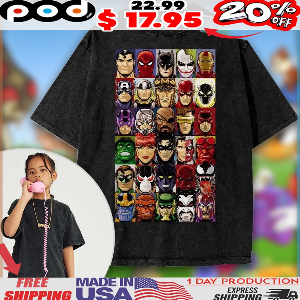 Marvel And DC Characters Comics For Kids Vintage Shirt Marvel And DC Characters Comics For Kids Vintage Shirt