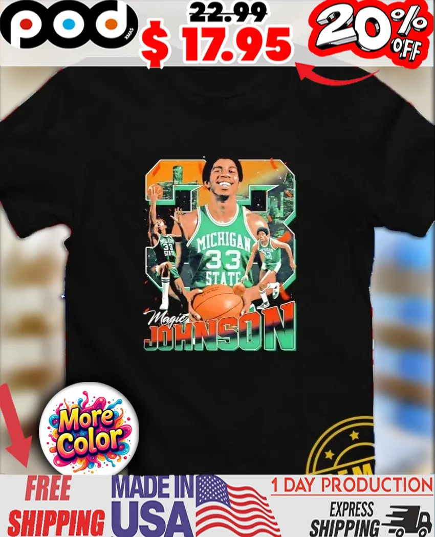 Magic Johnson Michigan State Spartans Basketball 33 vintage shirt