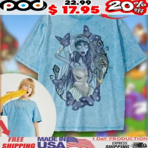 Emily Butterflies Corpse Bride Animated Kids Shirt