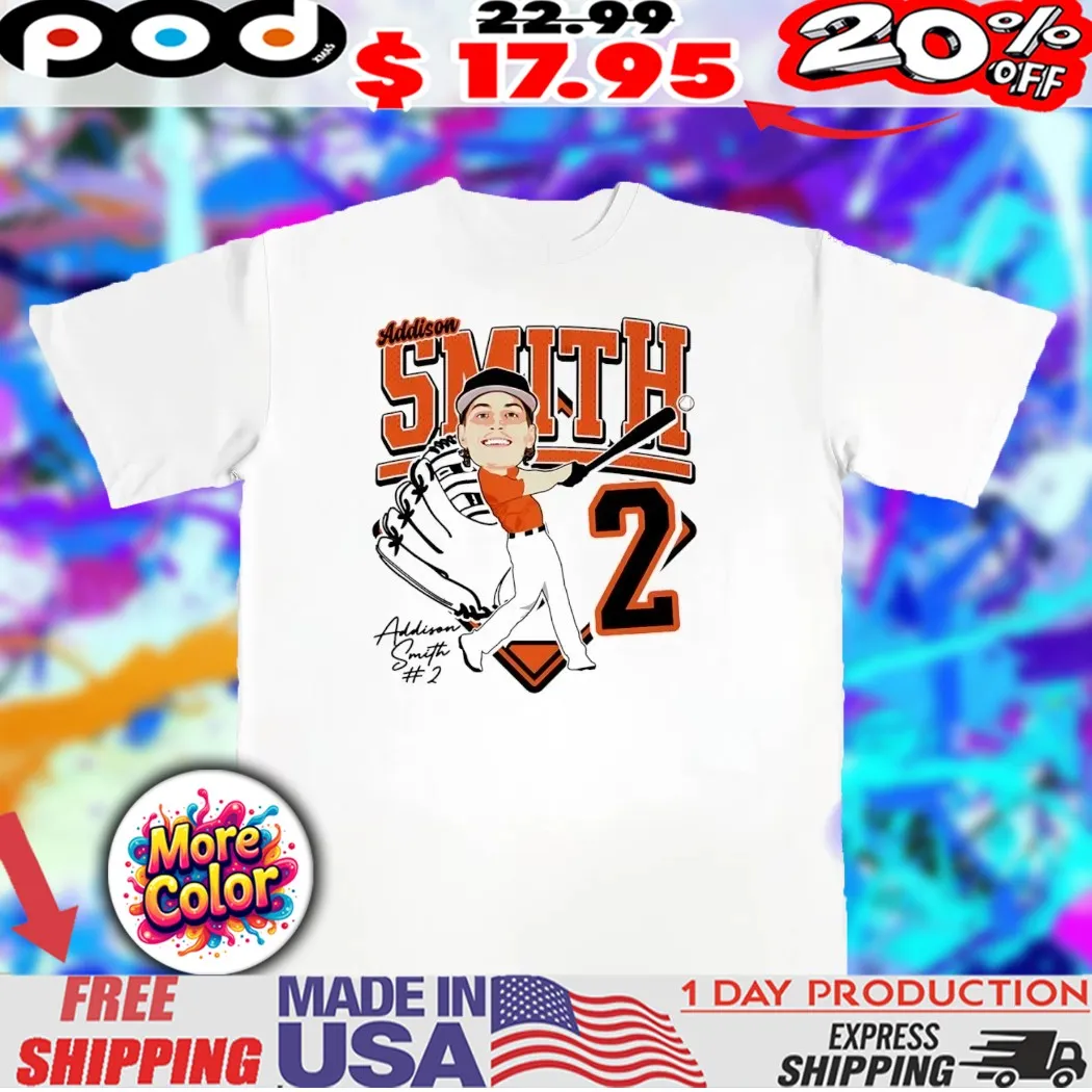 Addison Smith 2 Sam Houston baseball caricature 2025 chibi shirt