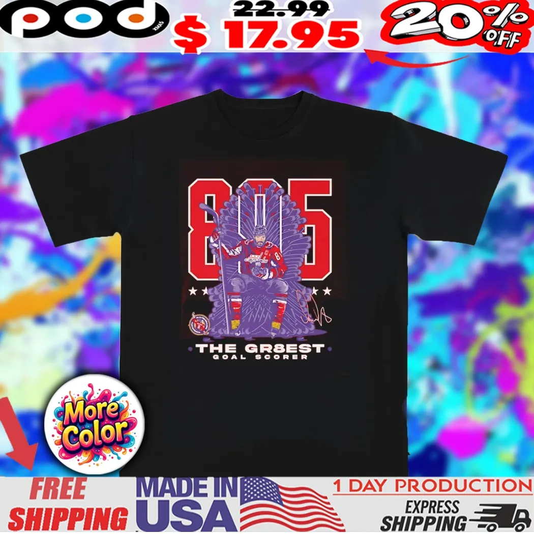 Alex Ovechkin Washington Capitals 895 Career Goals signature Throne shirt