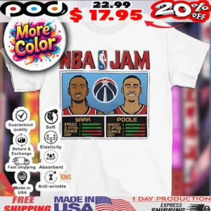 Alex Sarr and Jordan Poole Washington Wizards NBA Jam shirt