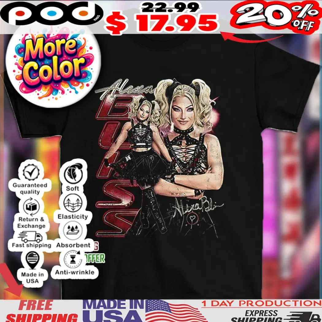 Alexa Bliss WWE pose graphic collage shirt