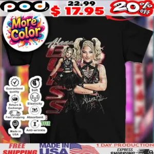 Alexa Bliss WWE pose graphic collage shirt