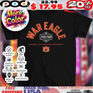 Auburn Tigers 2025 NCAA Men’s Basketball Championship War Eagle Final Four logo shirt