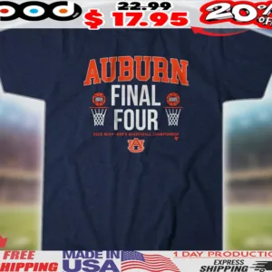 Auburn Tigers Basketball All-Time Final Fours 2025 NCAA Men's Basketball Championship Shirt