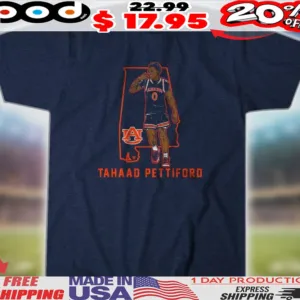 Auburn Tigers Basketball Tahaad Pettiford State Star Shirt