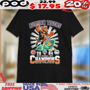 Auburn Tigers Stomp Michigan State Spartans South Regional 2025 Champions Mascot Shirt