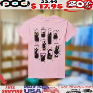 Black Cat Cups and Bottles 2025 Shirt