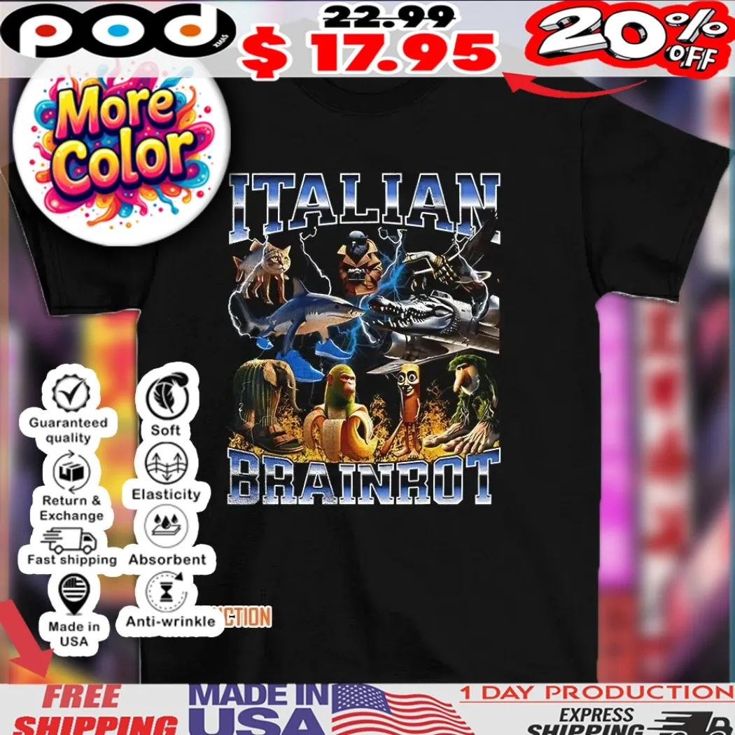 Bombardiro Crocodilo Tralalero Tralala Italian Brainrot vintage bootleg style shirt