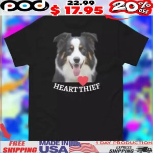 Border collie heart thief dog shirt