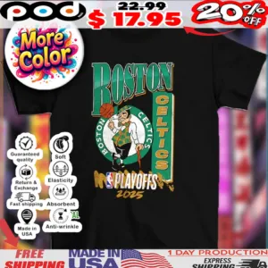 Boston Celtics 2025 NBA Playoffs hype mascot shirt