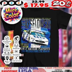Brad Keselowski 2017 Nascar Playoffs from Chicago to Miami vintage 2025 shirt