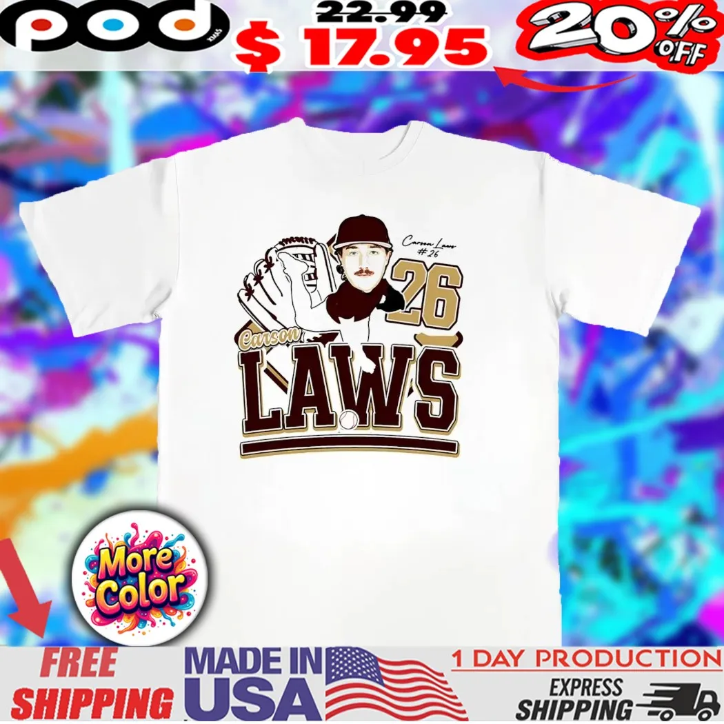 Carson Laws 26 Texas State Bobcats baseball caricature 2025 chibi shirt