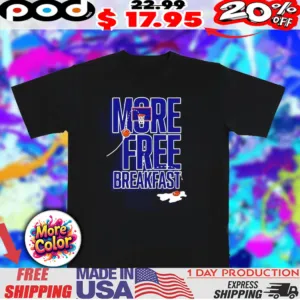 Chaney Johnson wearing more free breakfast basketball shirt