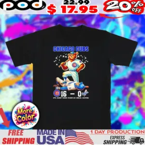 Chicago Cubs 16-0 LA Dodgers mascot 2025 shirt