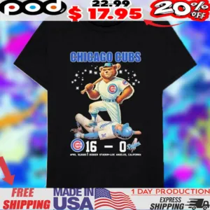 Chicago Cubs Stomp Los Angeles Dodgers 16-0 April 12 2025 California Mascot Shirt