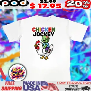 Chicken Jockey Zombie Gamer Pixel Art Graphic shirt