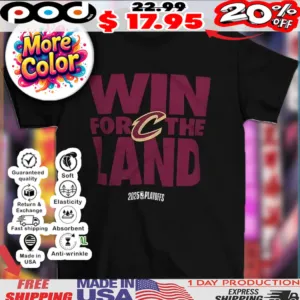 Cleveland Cavaliers 2025 NBA Playoffs on-court win for the land logo shirt