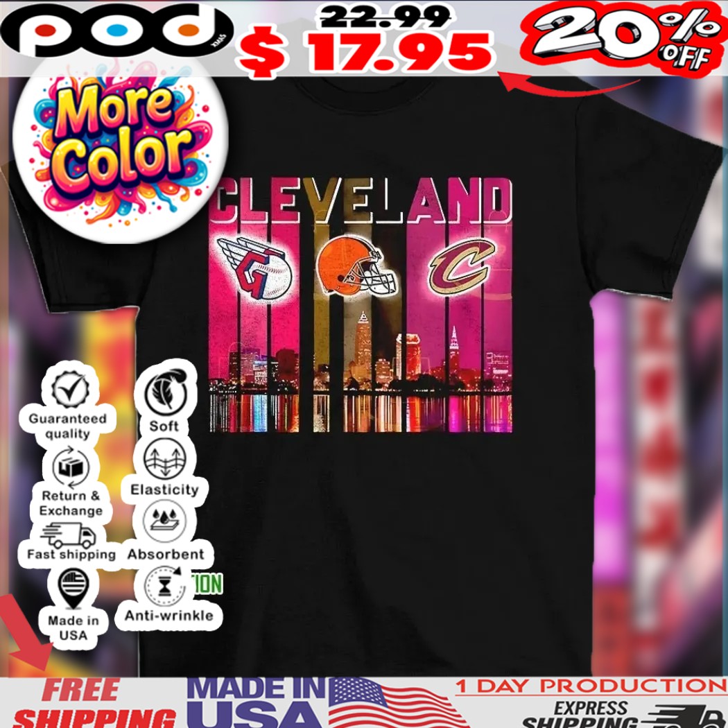 Cleveland Guardians X Cleveland Browns X Cleveland Cavaliers logo shirt Cleveland Guardians X Cleveland Browns X Cleveland Cavaliers logo shirt
