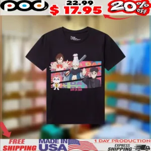 Dandadan Characters Colorful Stripe Girls Anime Shirt