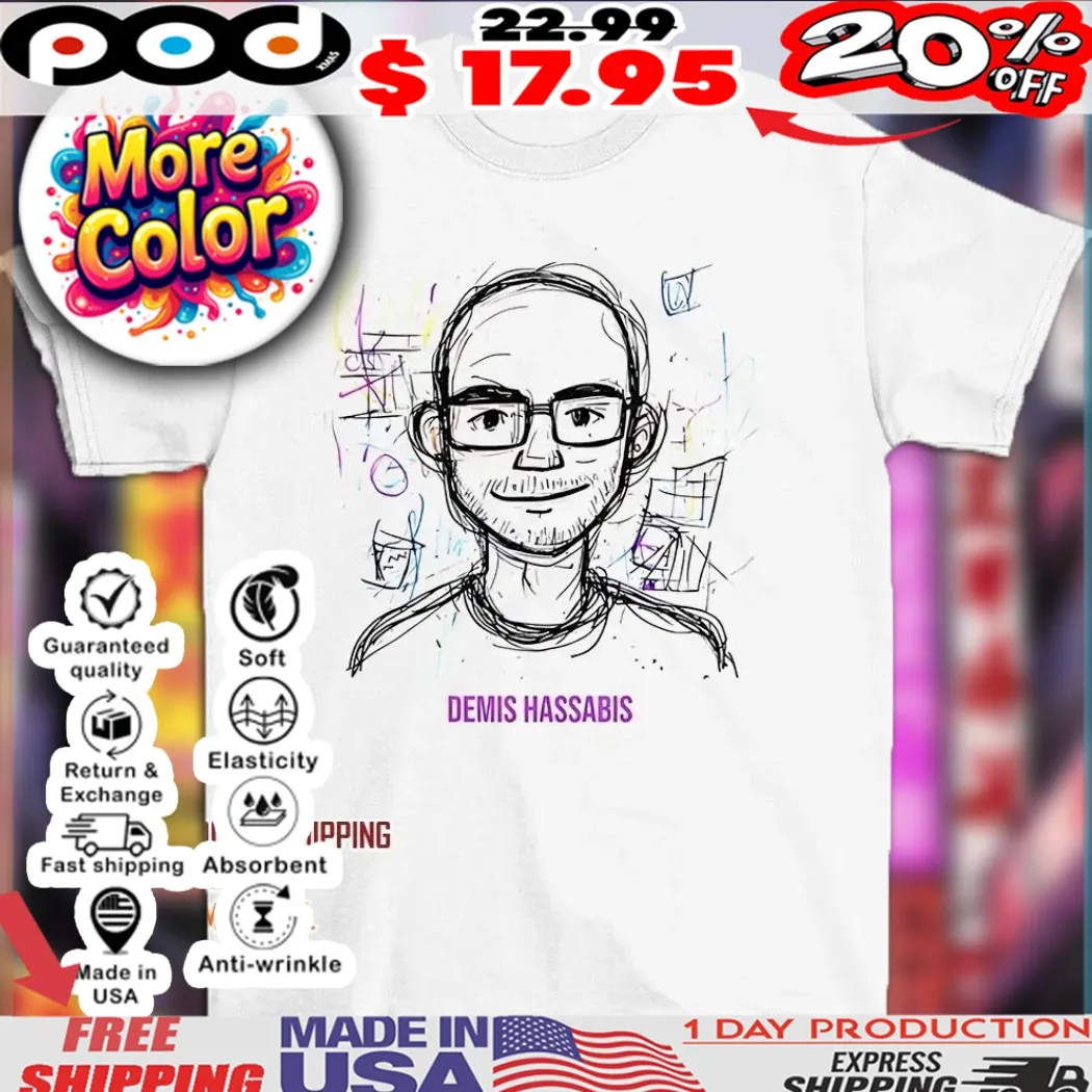 Demis Hassabis hand sketch art shirt