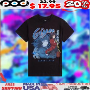 Demon Slayer Kimetsu No Yaiba Giyu Tomioka Checkered Japan Anime Shirt