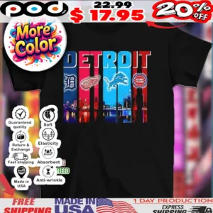 Detroit Tigers X Detroit Red Wings X Detroit Lions X Detroit Pistons logos shirt