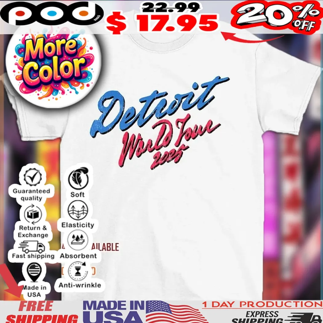 Detroit World Tour 2025 vintage shirt